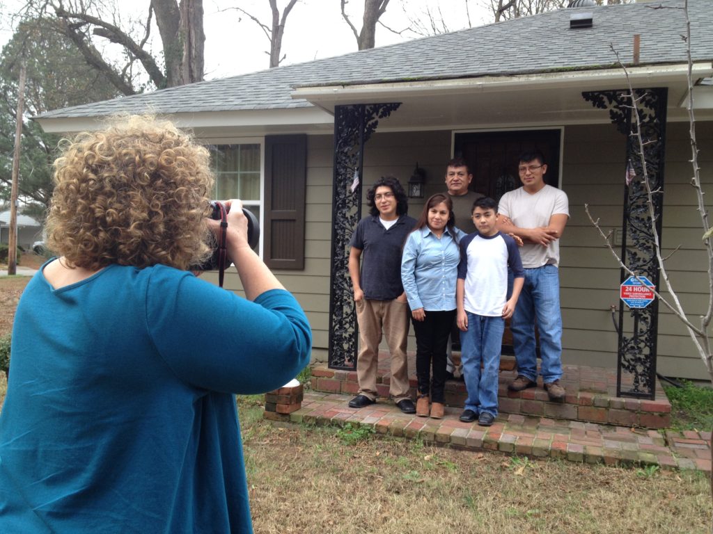 Karen takes a portrait of the Ramos family in Memphis. 